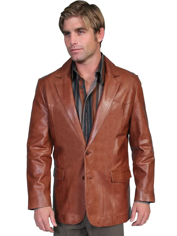 Scully Antique Brown Lambskin Blazer 501-189