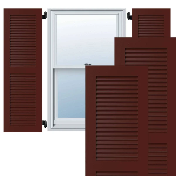 Ekena Millwork CWL15X046CRC 15x22W x 46x22H Exterior Composite Louvered Shutters (Per Pair) - Cottage Red