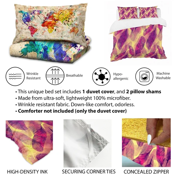 Designart &White - Grey and White Marble Acrylic& Mid-Century Modern Bedding Set - Duvet Cover & Shams - Twin Cover + 1 Sham