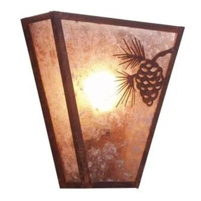 Pinecone Vegas 1-Light Wall Sconce Steel Partners Finish: Architectural Bronze, Shade Color: Amber Mica