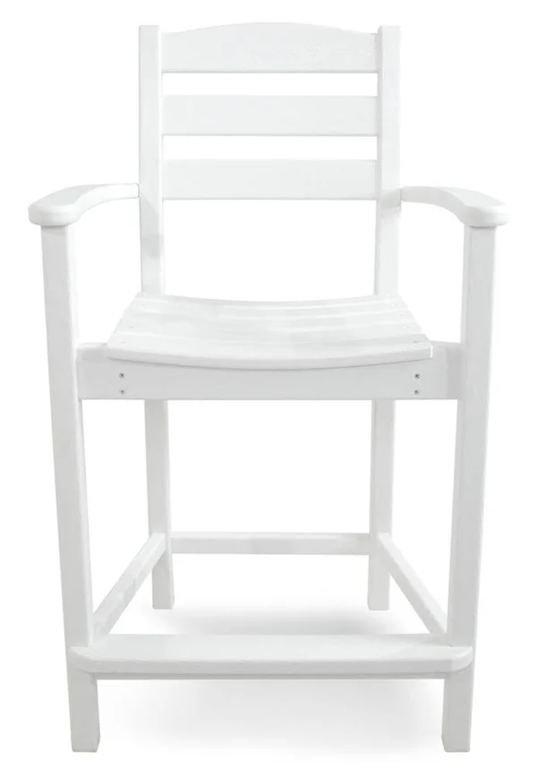 POLYWOOD La Casa Cafe Counter Arm Chair - White