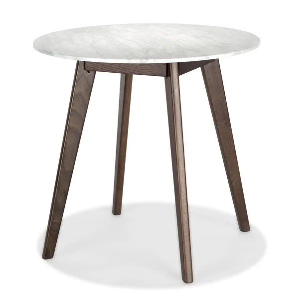 Riley Marble Round Dining Table in Oak - Poly & Bark