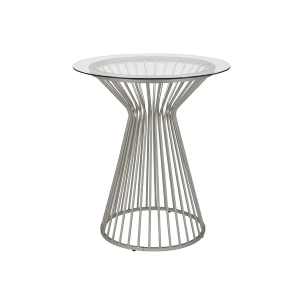 Coaster Matte Brass Round Glass Top Bar Table-183147