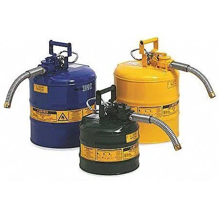 Justrite 7225430 Green Type II Safety Can, 1x22 Hose, 2.5 Gallon