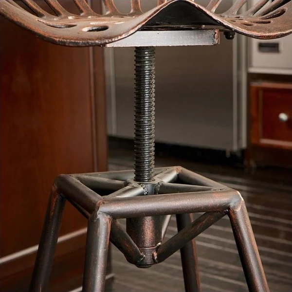 Noble House 26x22 Lawrence Saddle Bar Stool in Copper and Silver