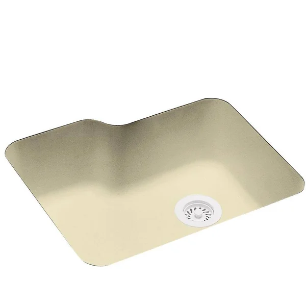 Swanstone US02215SB.037 Solid Surface Undermount Single-Bowl Kitchen Sink, 25-in L x 21.25-in H x 8.75-in H, Bone