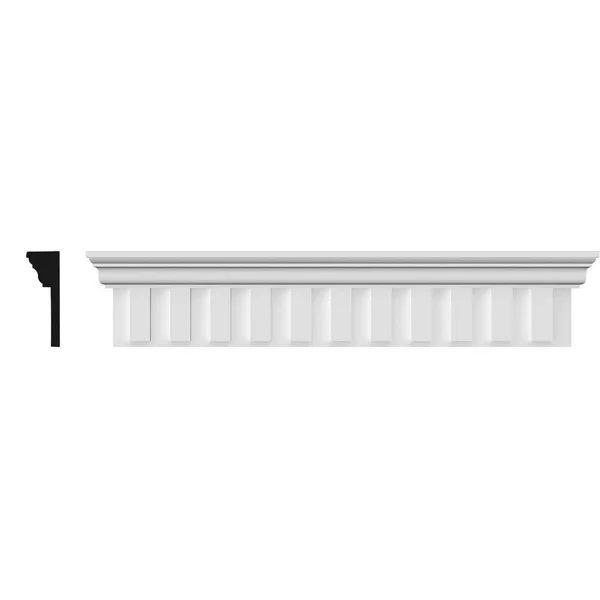 Ekena Millwork CRH09X85DE 85x22 Bottom Width x 89 3/4x22 Top Width x 9 3/8x22H x 7/8x22P Dentil Crosshead