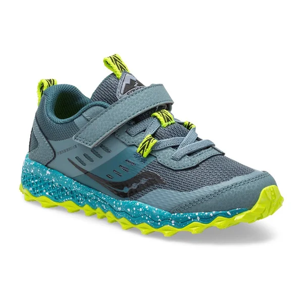 Saucony Peregrine 10 Shield A/C Sneaker Steel, Size 4.5 W Boys Shoes