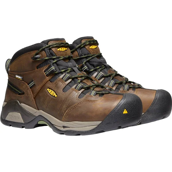 Keen Men's Detroit XT Mid Steel Toe Waterproof Work Boots - Brown, 10.5