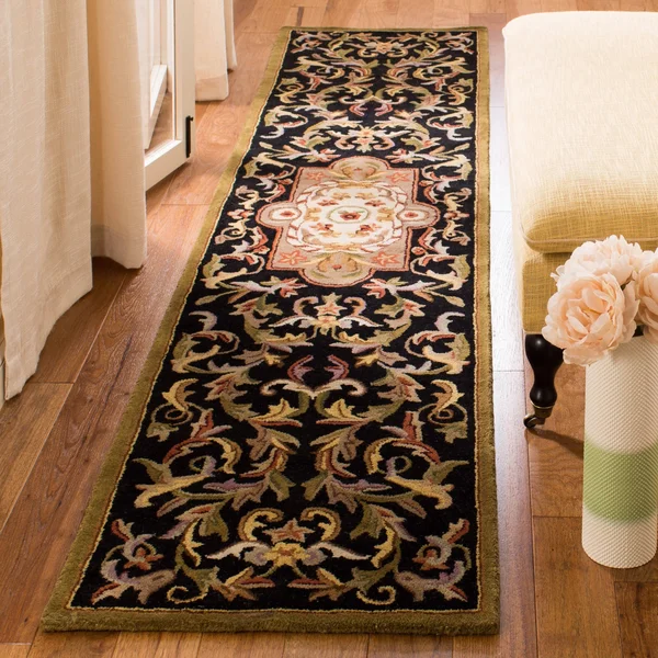 Safavieh Classic CL220B Black, Beige Rug 7&6x22 x 9&6x22 Oval