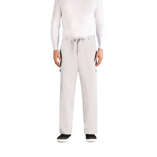 Grey&s Anatomy Scrubs Men's 6-Pocket Utility Pant - White, S