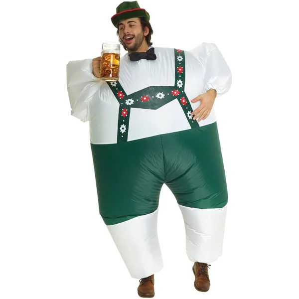 Morphsuits Men's Adult Lederhosen Megamorph Costume - Green/White, One Size