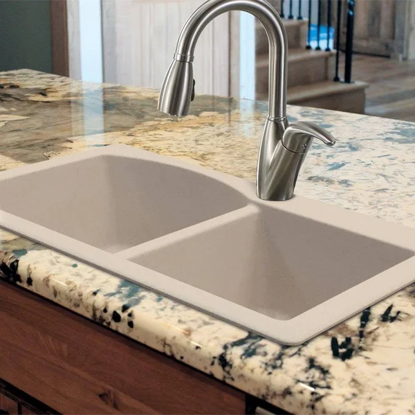 Transolid Aversa Granite 33-in Drop-In Kitchen Sink in Cafe Latte