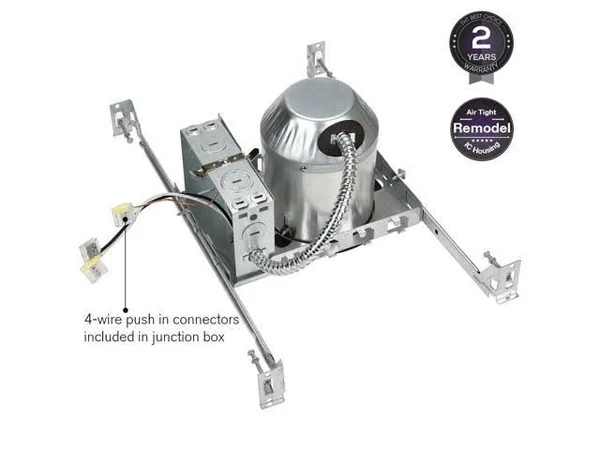 Torchstar 4 inch New Construction Recessed Housing, IC Rated Air Tight Ceiling Downlight Can, E26 Screw Base, UL-Listed, Aluminu