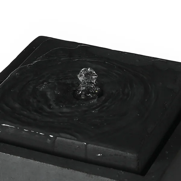 Luxen Home Cement/Iron Raised Stone Finish Outdoor Patio Fountain with LED Light
