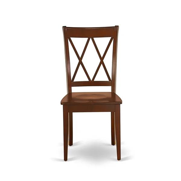 East West Furniture ANCL3-MAH-W 3PC Round 36 inch Table and 2 Double x Back Chairs