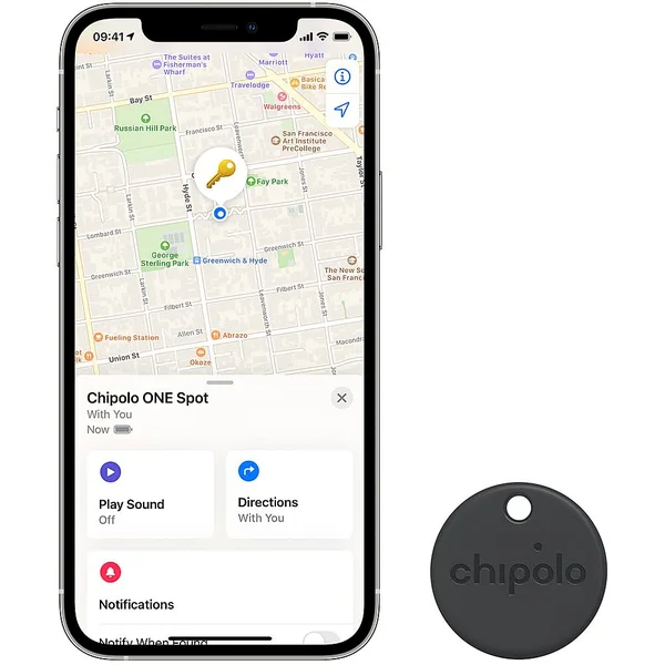 Chipolo - One Spot with Apple Find My (2 Pk) - Black