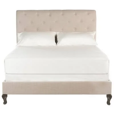 Vida Upholstered Sleigh Bed Viv + Rae Size: Queen, Color: Light Gray