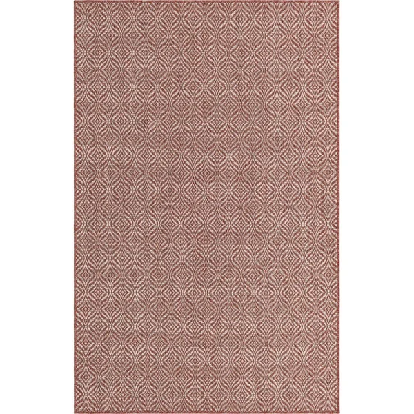 Unique Loom Outdoor Deco Area Rug (5& 0 x 8& 0 - Rust Red)