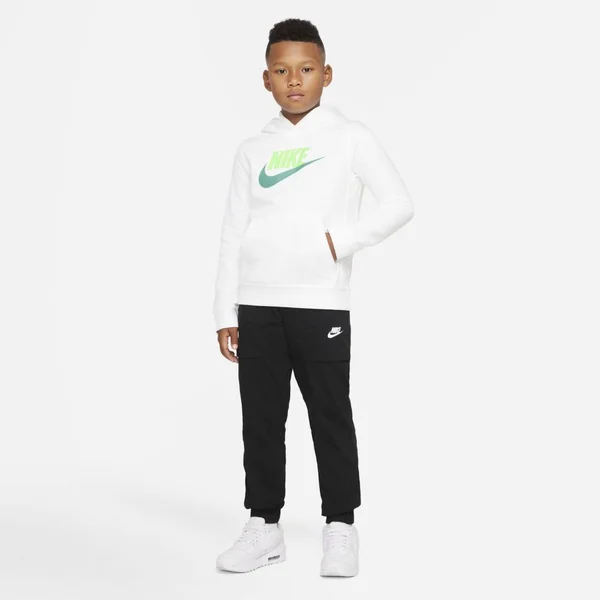 Nike Sportswear Club Fleece Big Kids& Pullover Hoodie in White, Size: XL, CJ7861-107
