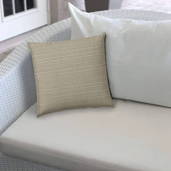 Natural Indoor/Outdoor Pillow Sewn Closure by Color Graphic Modern Contemporary Polyester Water Resistant