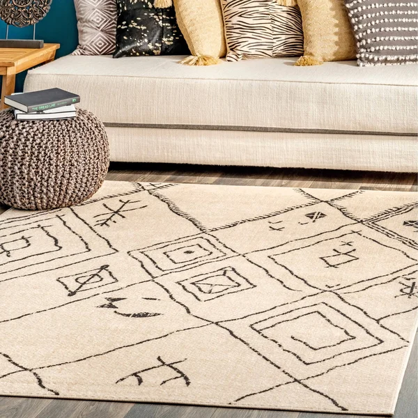nuLOOM Luciana Modern Tribal Beige 9 ft. x 12 ft. Area Rug