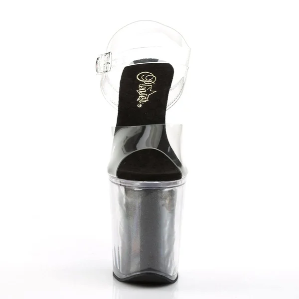 Pleaser - XTREME-808G 11 - Clear/Black Glitter