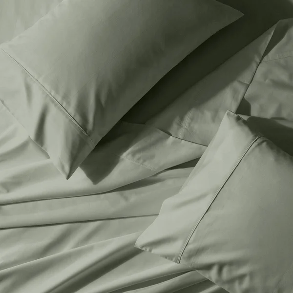 Top Split California King Sheets 650Tc Cotton Blend Sage