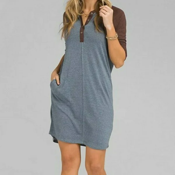 Prana Cozy Up Henley Dress - Women's Vintage Blue Heather, Xs
