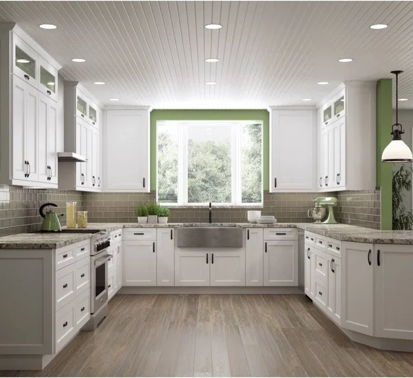 Wilora Hawthorne Shaker White 33x22 x 36x22 x 12x22 2 Doors - 2 Shelves Wall Cabinet, High-Density Fiberboard (HDF) SW-W3336