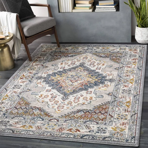 Artistic Weavers Anja Oriental Medallion Area Rug, 6&7x22 Square, Grey