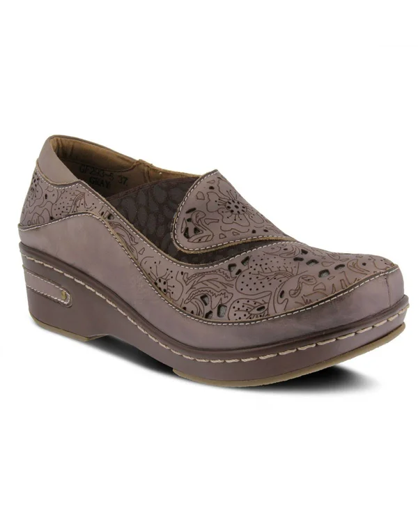 L&Artiste by Spring Step Women's BRANKLA Clog - Size: 35, Grey Multi