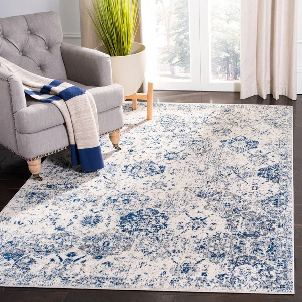 Safavieh Madison MAD611A 2&3x22 x 22& Ivory and Aqua Runner