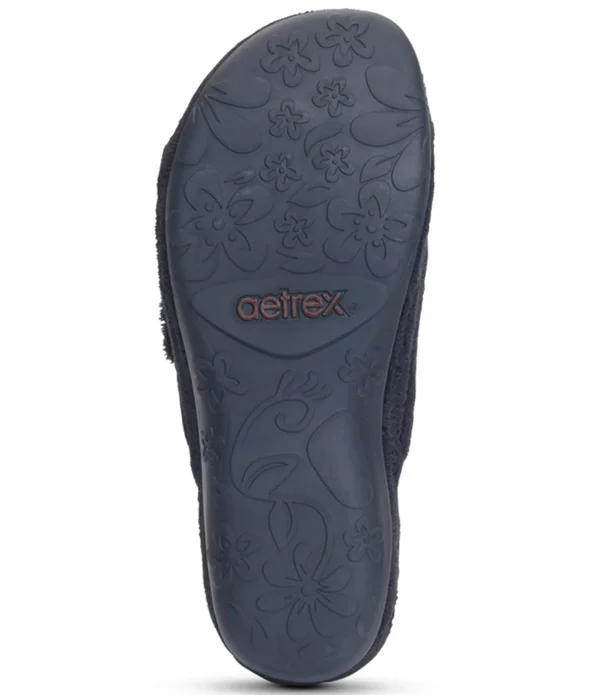 Aetrex Shelby Open Toe Slipper Black, 37