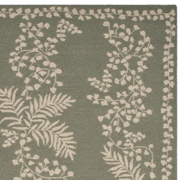 Martha Stewart by Safavieh Fern Row Wool Rug - 6& x 6& Round - Red/Dahlia