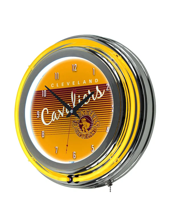 Cleveland Cavaliers Hardwood Classics NBA Chrome Neon Clock