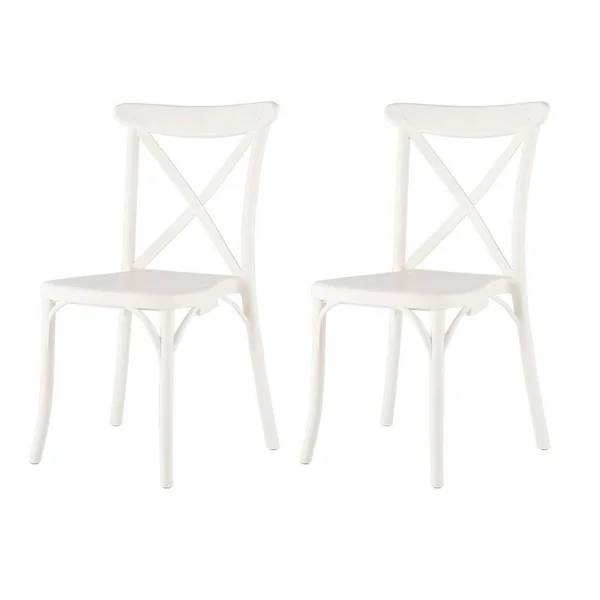 Stackable x Dining Chair, Set of 2 - Coral