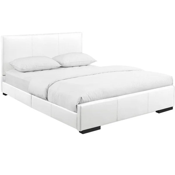 Camden Isle Abbey Bed - King, White, 85.4 x 79 x 34.8 inches
