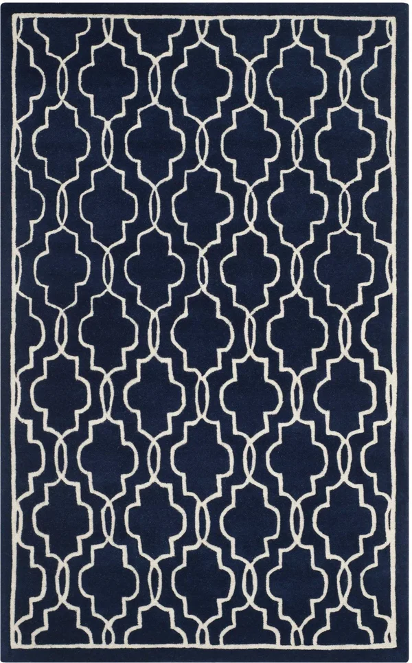 Safavieh Chatham Dark Blue & Ivory 5& x 5& Square Rug