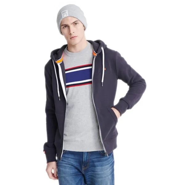 Superdry Men's Orange Label Ziphood Navy Size: XXL