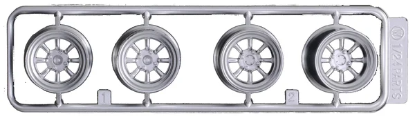Fujimi 1/24 Scale 8 Spoke Wheels for Racing 15 inch Wheel & Tire Set*
