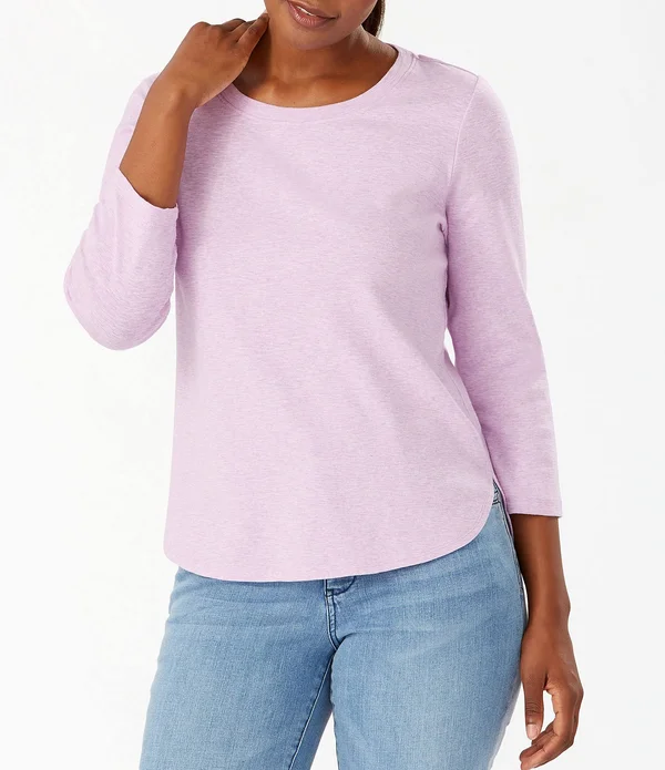 Tommy Bahama Ashby 34 Sleeve Jewel Neck Tee - M