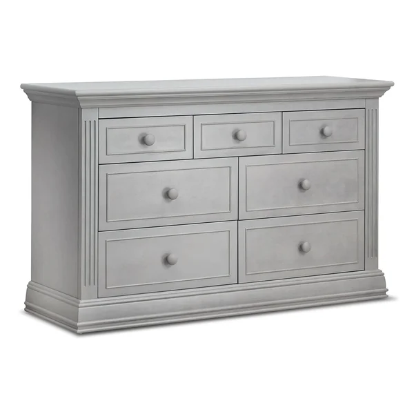 Sorelle Providence 7-Drawer Double Dresser in Stone Grey