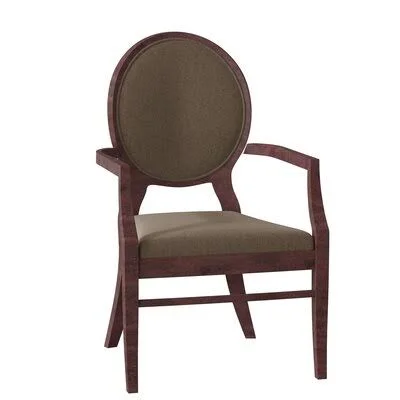 Oakridge Upholstered King Louis Back Arm Chair Fairfield Chair Body Fabric: 9508 Oasis, Frame Color: Montego Bay