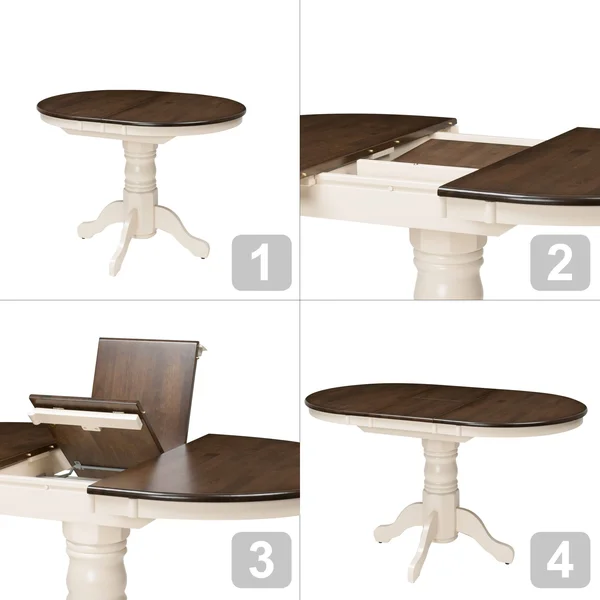 CorLiving Extendable Oval Pedestal Dining Table, Cappuccino