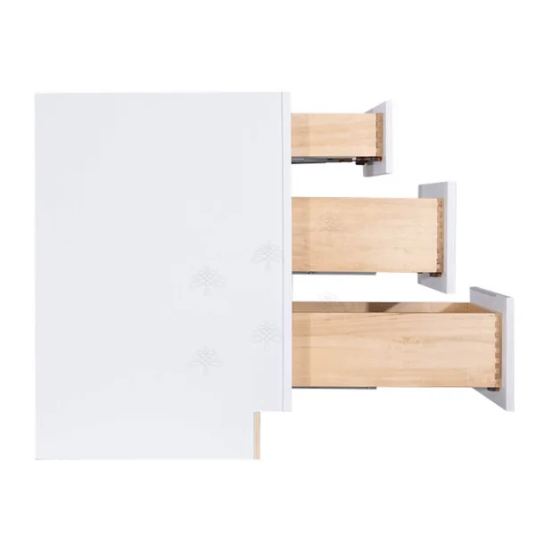 Lifeart Cabinetry Lancaster Shaker Assembled 18x34.5x24 in. Base Cabinet with 3-Drawer in White - Shaker White