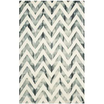 Wrought Studio Sirius Hand-Tufted Wool Ivory/Gray Area Rug - Size: Rectangle 4' x 6'