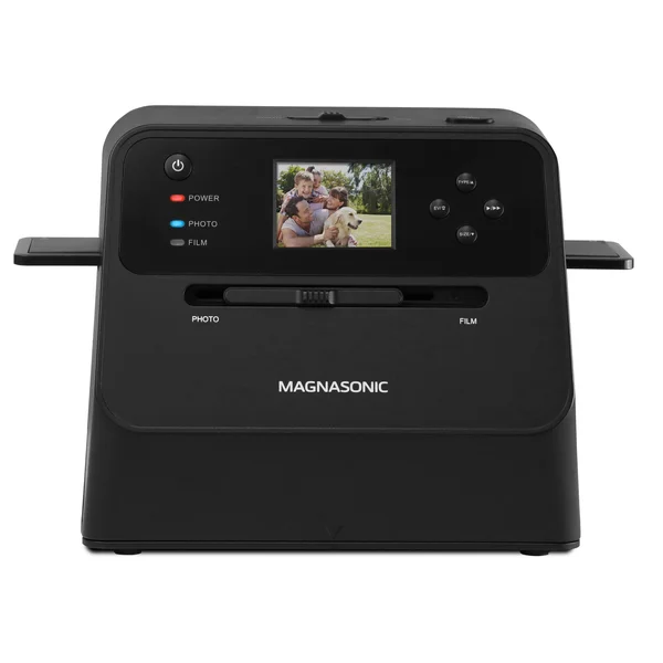 Magnasonic All-in-One Film & Photo Scanner, 14MP Resolution, Converts 4x6 Photos, 35mm/110/126 Film & 135 Slides Into Di