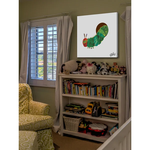 Marmont Hill 'Caterpillar Hiding' by Eric Carle Painting Print on Wrapped Canvas - Green