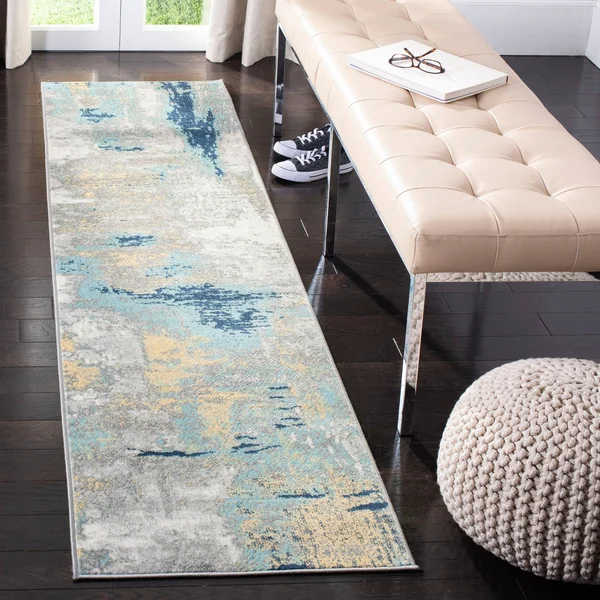 Safavieh Jasper Maleah Modern Abstract Rug - 2& x 22& Runner - Grey/Gold
